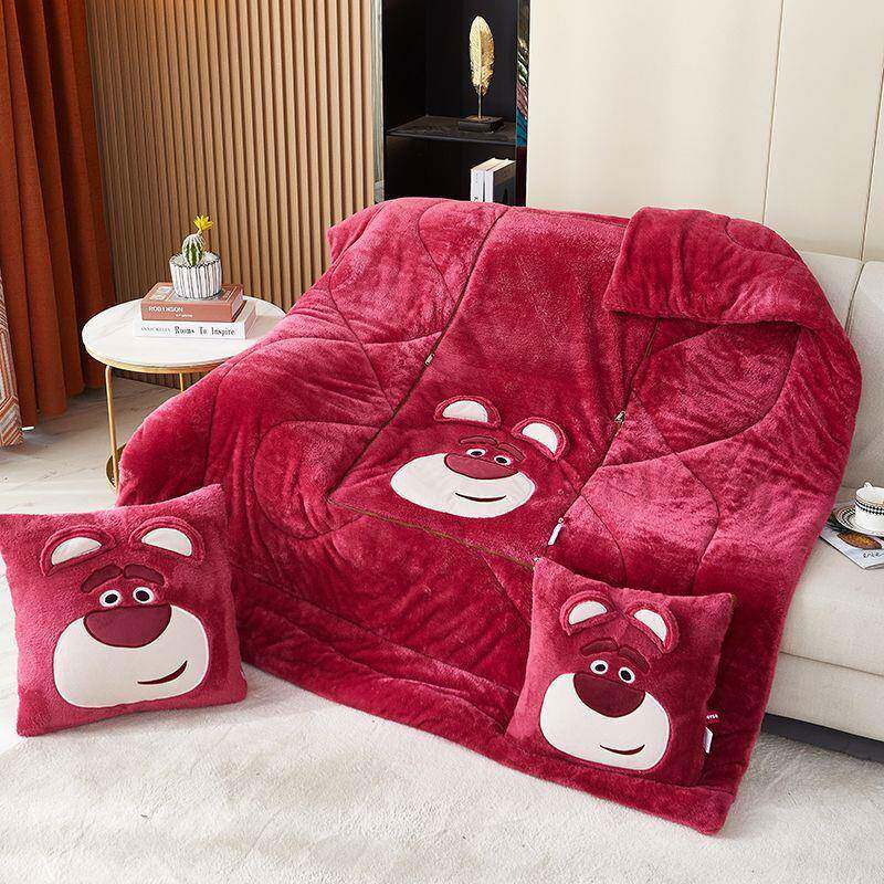 午厚休加厚汽车折叠用枕办公头室午睡车毯子二合一抱枕被子无品牌