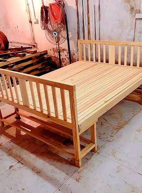 老式床农床RSE村老传统棕绷床架实木手绷子床款工架子棕棚床头架