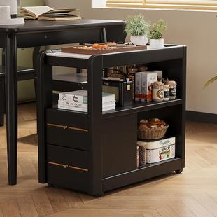 实木可移动小茶几沙FJXBJ05#发柜岩置板侧边几带边轮小茶台户型客