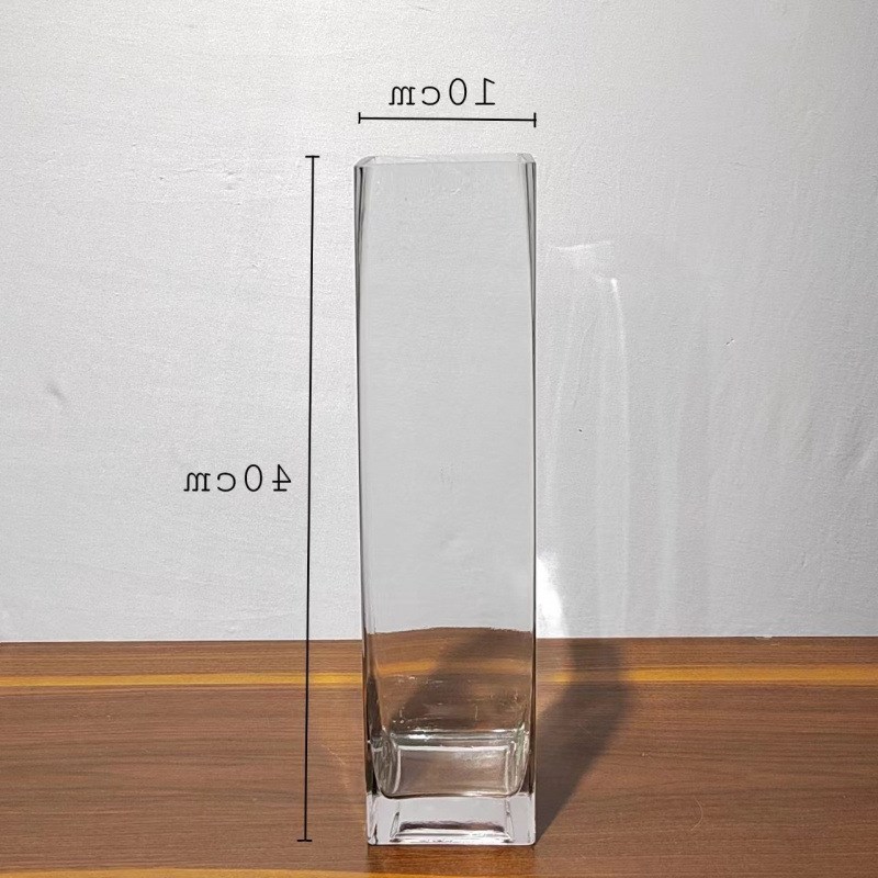 简约方形玻璃花瓶透明水培富贵竹方缸百合微景观客厅装饰花瓶摆件