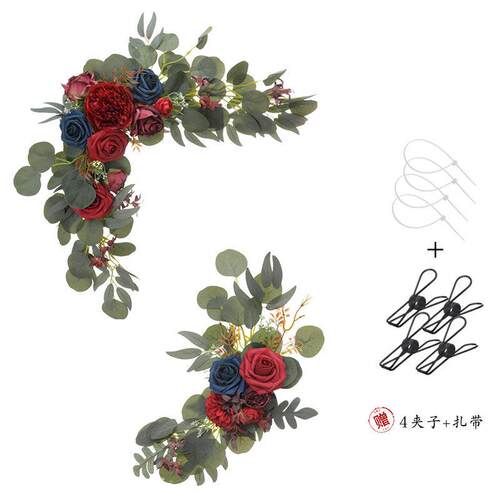 西式拱门花婚礼创意仿真花宴会水牌花指示牌迎宾牌花布置背景角花