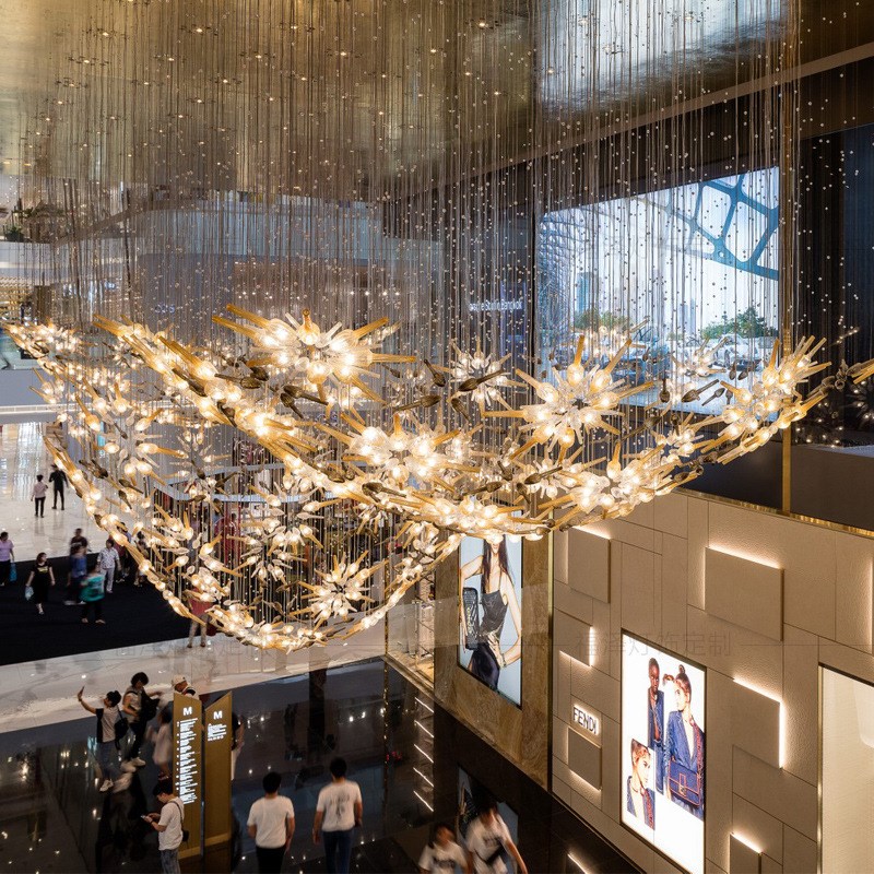 琉璃玻璃吊灯现代售楼部酒店大堂宴会厅沙盘创意非标工程吊灯