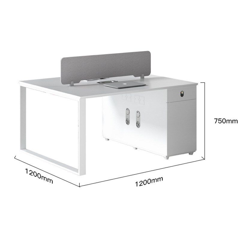 四人位办公桌工位写字楼员工桌带抽屉简约屏风六人位职员办公家具