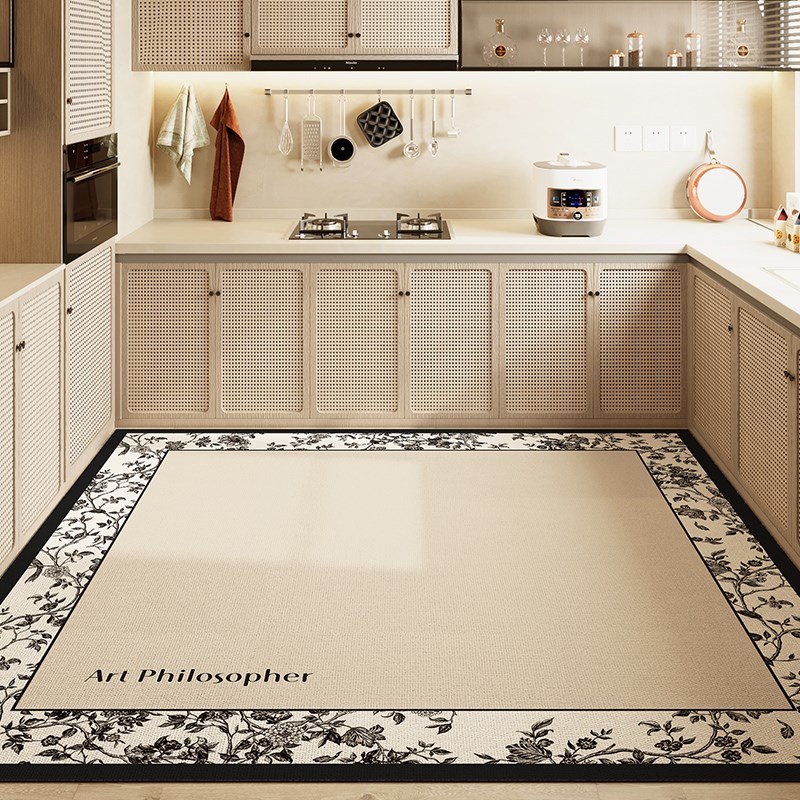 整铺高级厨房专用地垫满铺硅藻泥吸水垫子大面积全铺防滑防油地毯