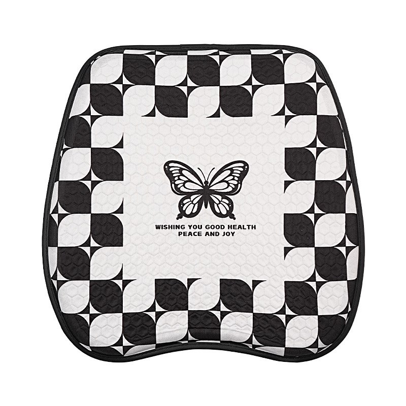 夏季凝胶汽车坐垫简约黑白蝴蝶汽车座垫舒适透气车内坐垫单片