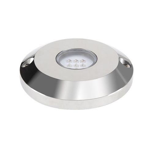 中高端泳池灯薄款挂壁式水下灯rgb七彩全不锈钢水底灯深水照明灯