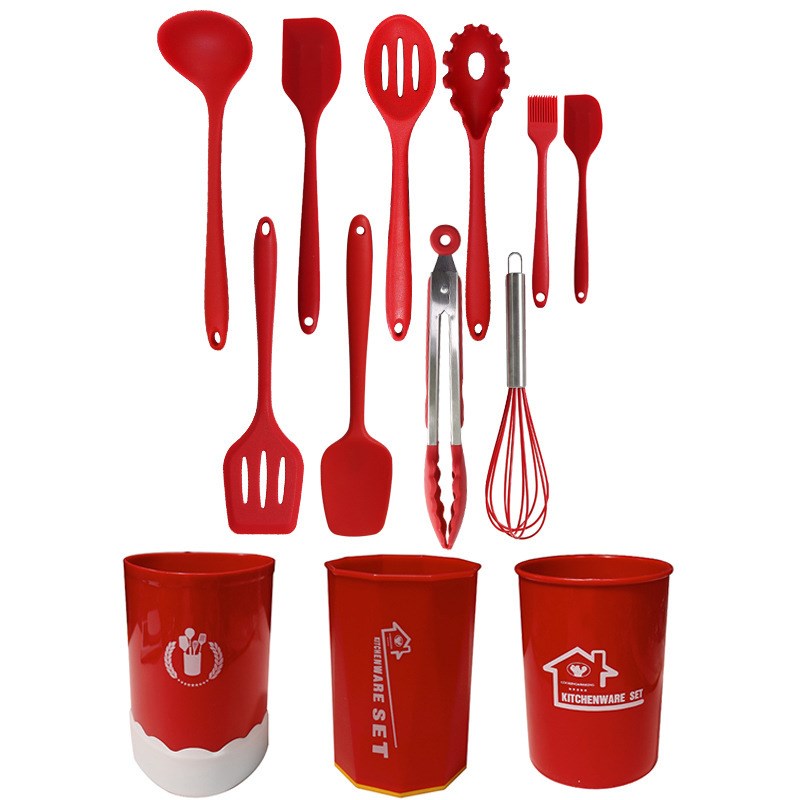 跨境硅胶汤勺锅铲15件套不粘锅硅胶铲耐高温家用硅胶厨具