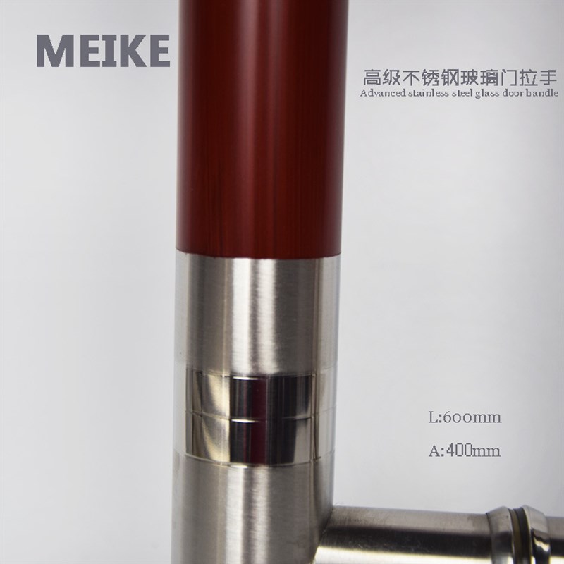不锈钢玻璃门拉手中木纹烤漆大门把手玻璃五金配件圆管拉手厂家