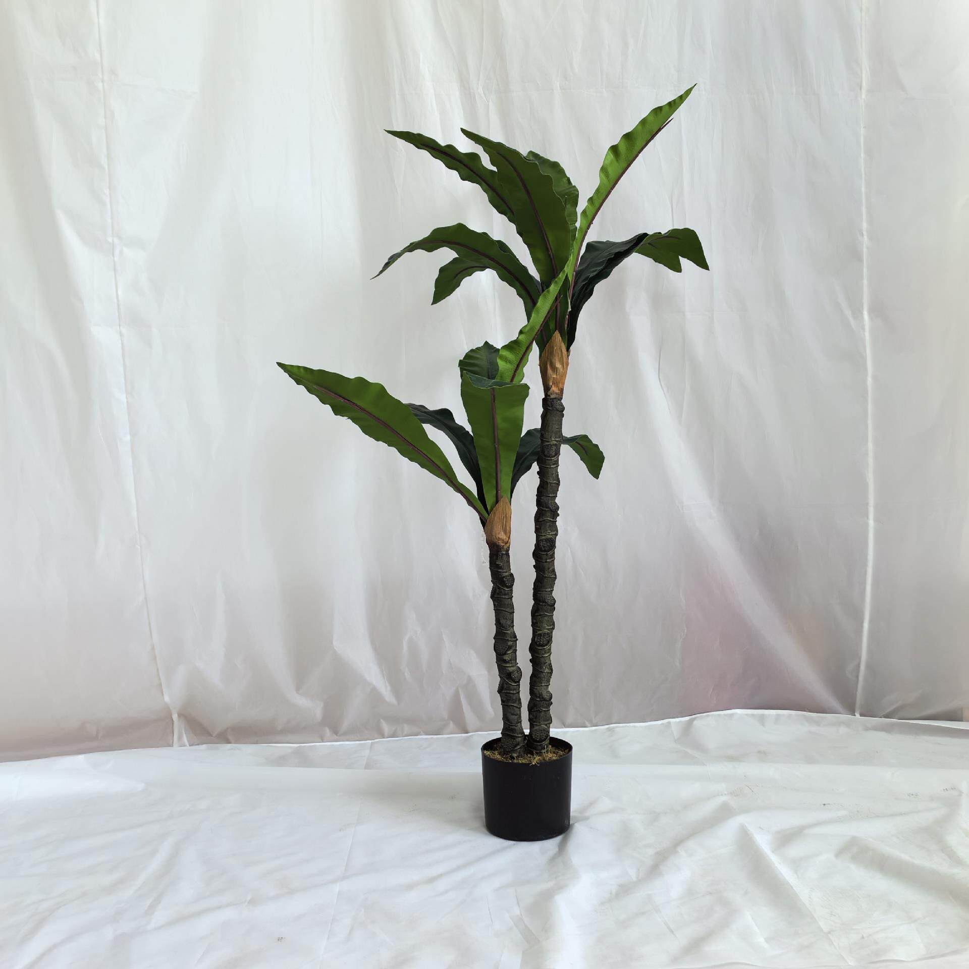 中式园林风格植物鸟巢酒店家居室内外装饰落地人造植物