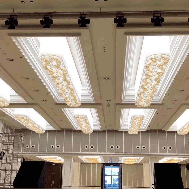 新中式吊灯布艺灯大型宴会厅会议室餐厅场所酒店高档饭店工程吊灯