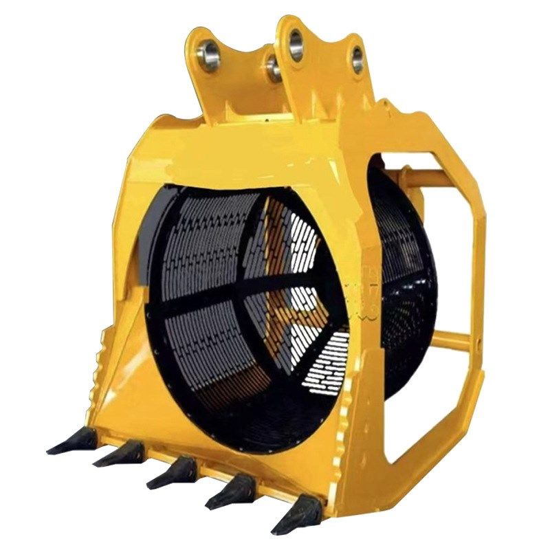 挖掘机旋转筛分斗洗沙斗筛沙筛石斗挖机滚筒筛分笼砂石分离筛选斗