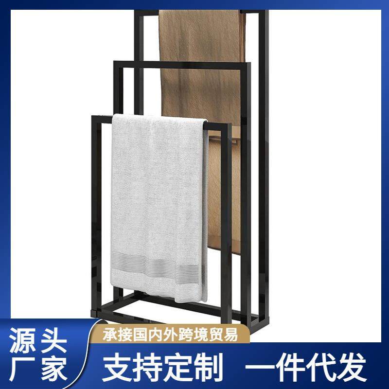简拆约金属落地毛巾架可列卸浴室浴见包装说巾挂架卫间陈收纳生置