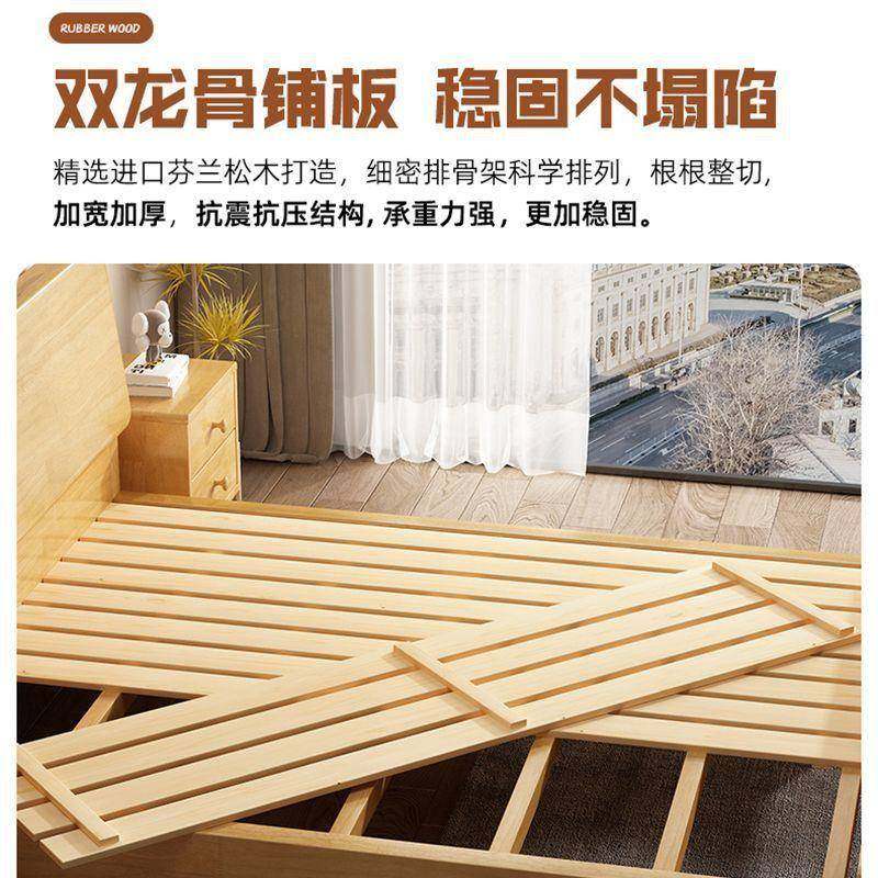 实WLN木床双人床全实木橡木1.51米.2床1米8大木床主卧婚床现代简