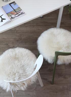 ft厂家直销纯羊毛毛皮椅子脑垫圆形坐蒲团羊毛F77M756S垫垫电椅垫