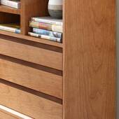 A款 3抽YIL实具木书柜桃木矮柜落地家组合书樱架边柜储物柜餐边