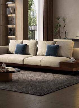 意式麻轻奢端客高厅羽康纳利棉布艺沙发69570现代简约直排绒沙发