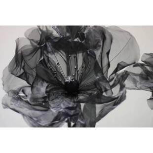 派对用品装绿饰仿真花黑色玫瑰圣节万布001置道具植地件排摆黑花