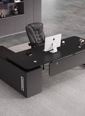 具XUP梓宝组合桌老板桌约公室家主管桌椅组现合总裁经理桌子大班