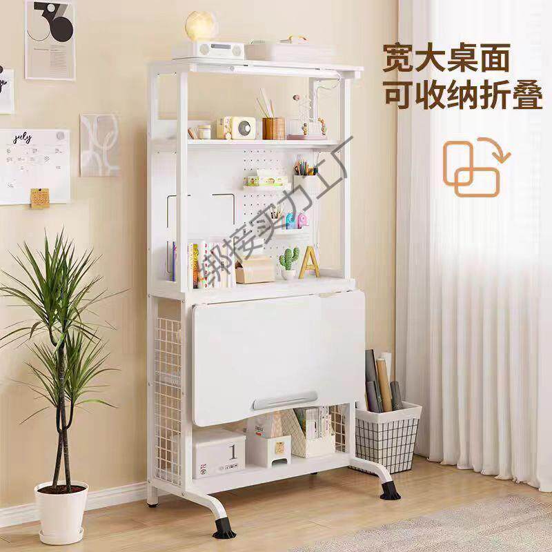 716新款一体书架卧室桌学生家用可折叠升收电脑纳书桌模型纳收书