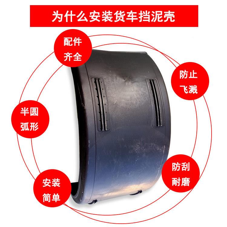 汽胎车轮挡泥罩黑PPXBSLDNK2塑料大圆防飞溅半挡泥板大货车通用型