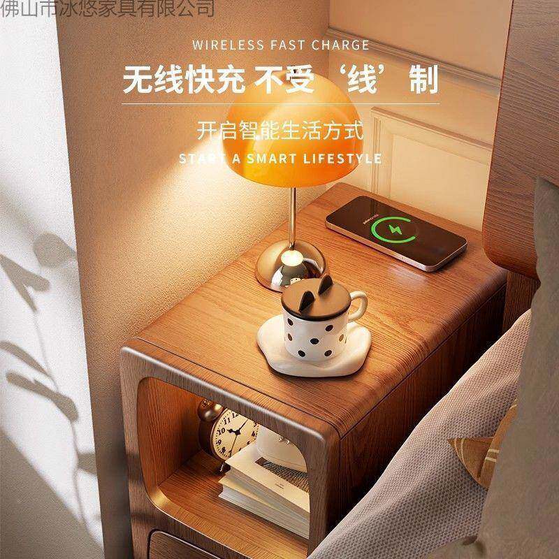 迷你小缝型极窄床头柜灯床边超窄代简约现卧室夹窄边置物架实带木