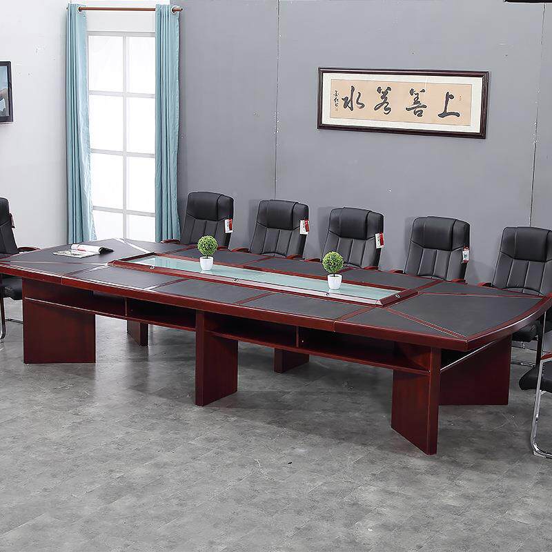 苏州型办公具家会议桌长桌简约现代油漆贴sa-56322胡桃木皮谈桌洽