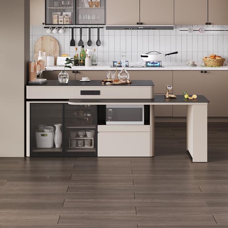 岛厨伸缩房户家用台移动可风高端一体小岩户台型餐桌T069台中岛奶