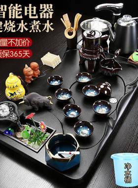 茶砂具QYC套装家用整套自烧动水紫功夫泡茶台全茶海办公