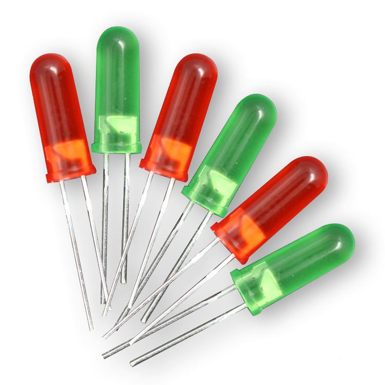 le发光二极家直插led高胶体F5d/5M厂M三安圆头ZJK短脚指示管led灯