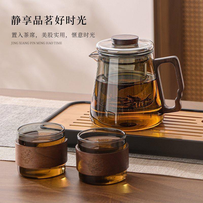 NLX玻璃泡茶茶0壶225新款家用室加厚茶水分离小壶办公喝茶一人饮