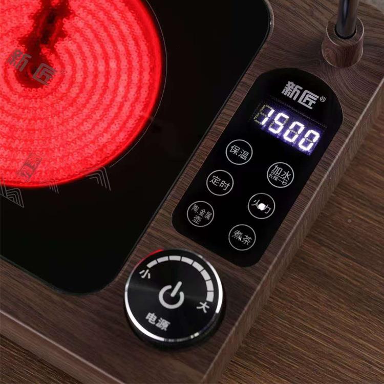 024款BEJ上水抽水电新陶炉玻2璃煮茶壶茶具套装煮茶炉器烧水养蒸