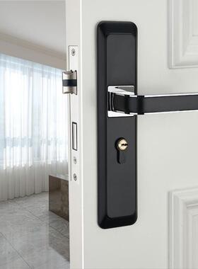 黑色门锁室内卧用室静房门锁家磁吸音通用型木体门F76SMH59套装门