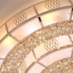 现代HFS简约客厅吸顶灯水晶灯LS金圆形ED卧室灯餐客厅灯厅灯具