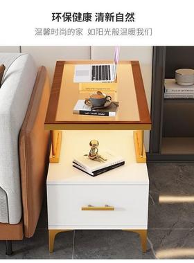桌靠EUR墙窄简约奢置物架沙发边柜边轻几边柜子茶几小型侧迷你桌