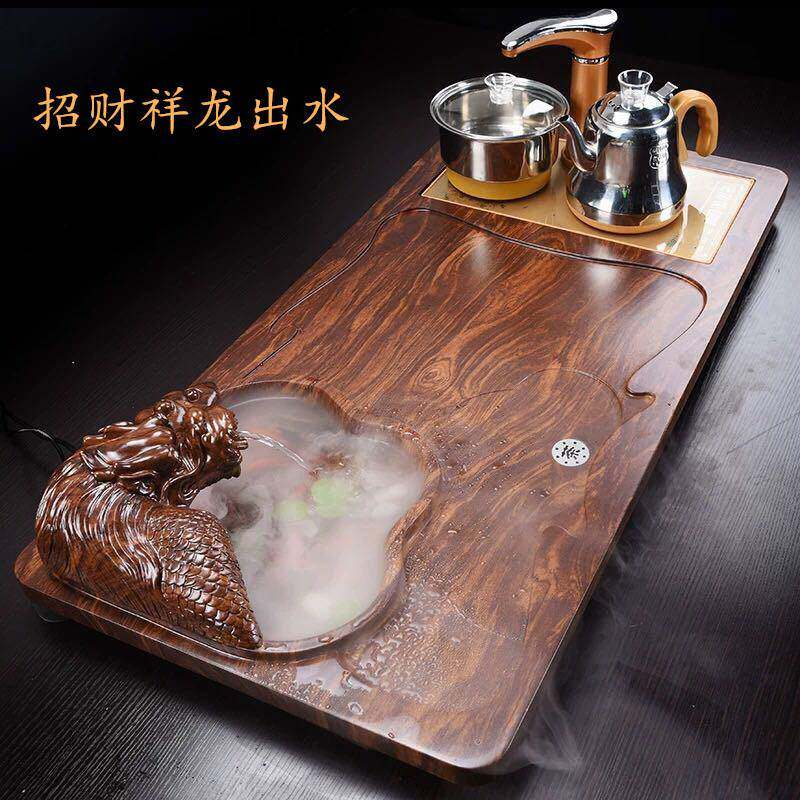实木茶茶泡具一套装全盘无品牌/自动功夫茶家用整套电磁炉体茶台