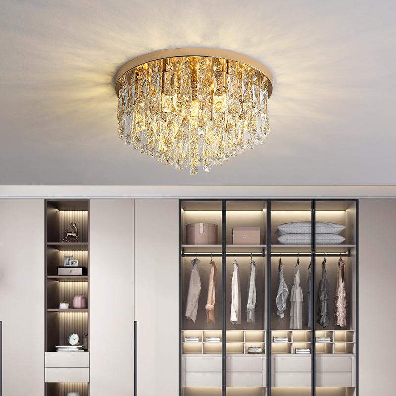 跨境水晶圆形顶现代LMS简约吸主卧室灯轻奢客厅灯餐饰厅灯亚马逊