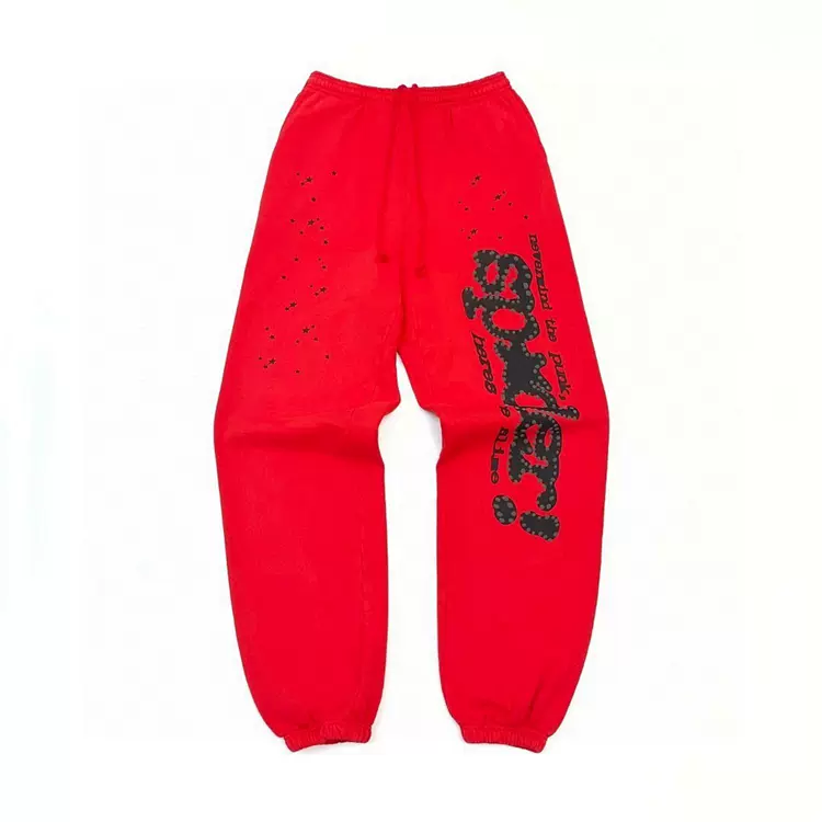 Sp5der FW23 【Stock x version】 SWEATS Black Pink V2蜘蛛网潮牌男女同款长裤卫裤 尺码:S-XXL 834