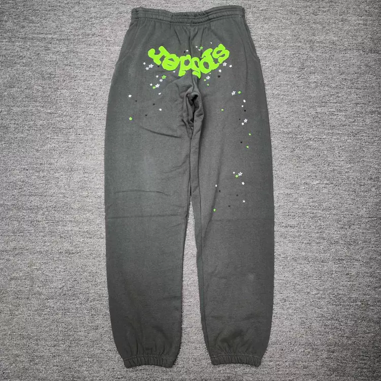 Sp5der SS23 【Stock x version】OG Web Slate Grey蜘蛛网潮牌男女同款长裤卫裤 图片色 S-XXL  825