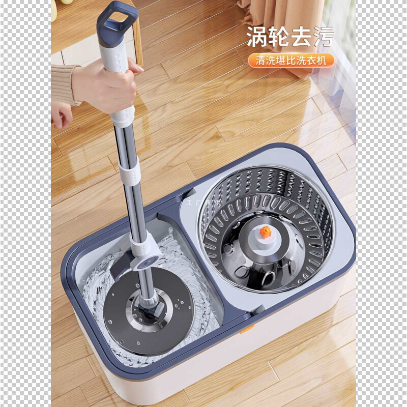 2024新款旋转拖把家用自动拖把桶懒人免手洗一拖净拖地墩布