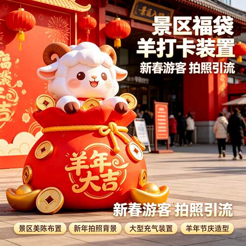 2027羊年小羊福袋充气气模打卡