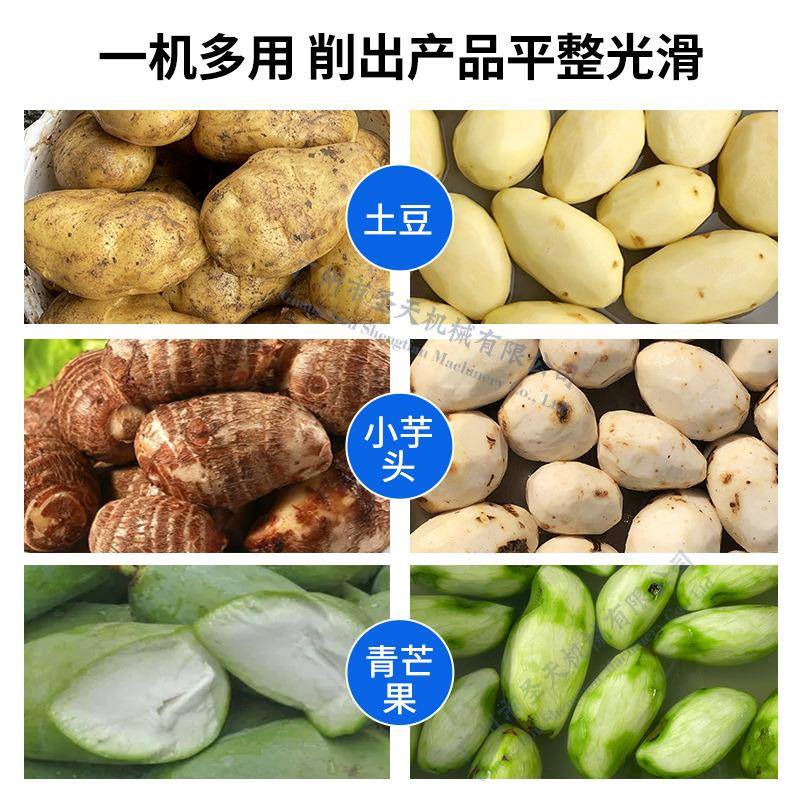 商用不锈钢马铃薯马蹄土豆削皮机全自动定时出料土豆去皮机