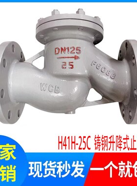 精铸H41H-25C铸钢WCB法兰升降式止回阀单向阀止逆阀DN100 150 200