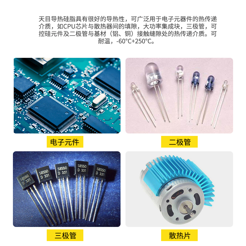 天目牌导热硅脂传热膏导热膏LED灯板灯箱主板CPU散热膏高导热白色