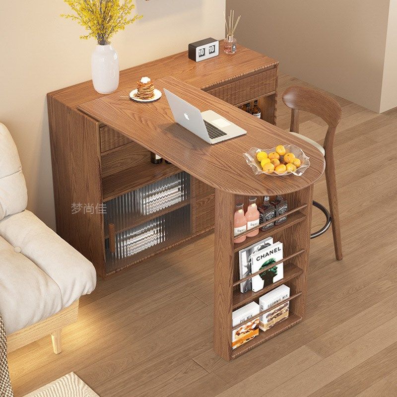 W*实木吧台桌子家用客厅伸缩移动一体餐边柜小户型隔断日式岛台儿,住宅家具,吧台,淘宝优惠券,粉丝福利购,淘宝优惠卷