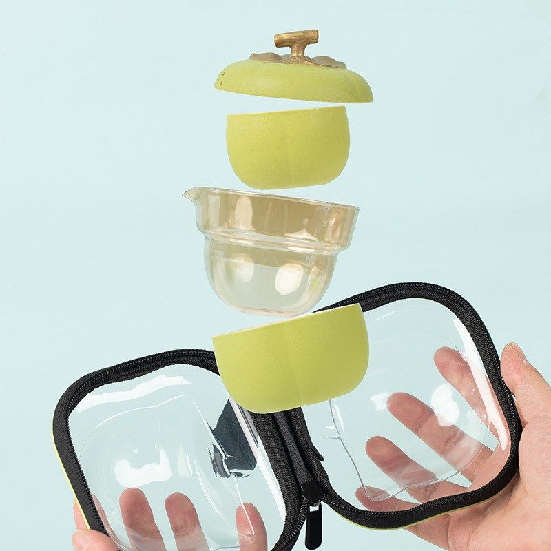 好柿如愿旅行快客杯一壶两杯简约轻奢户外整套玻璃便携茶具套装,餐饮具,旅行茶具,淘宝优惠券,粉丝福利购,淘宝优惠卷