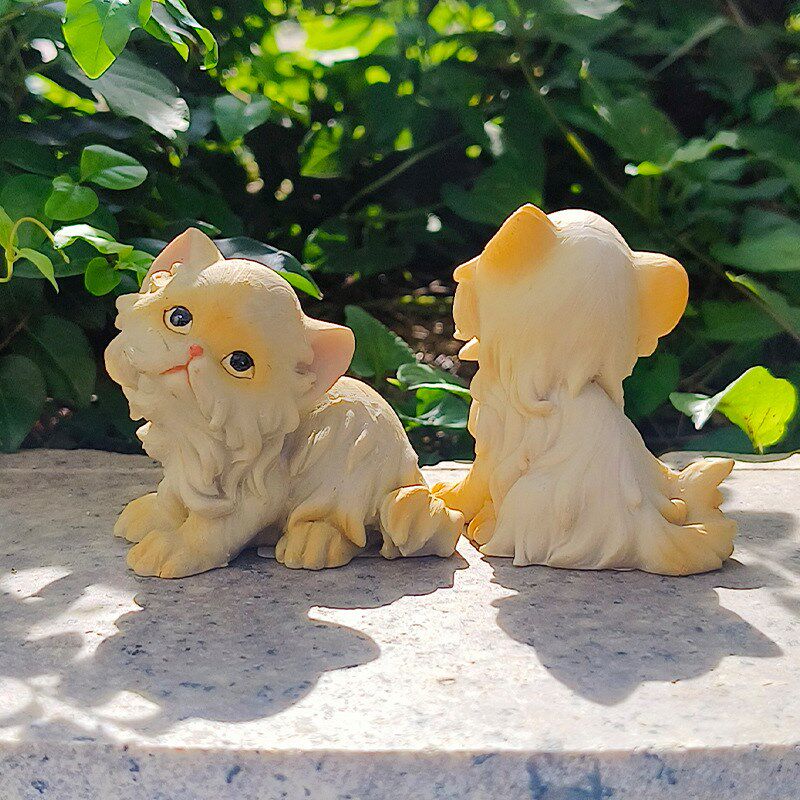 可爱小猫咪摆件家居办公室微景观桌面装饰树脂迷你动物仿真猫模型