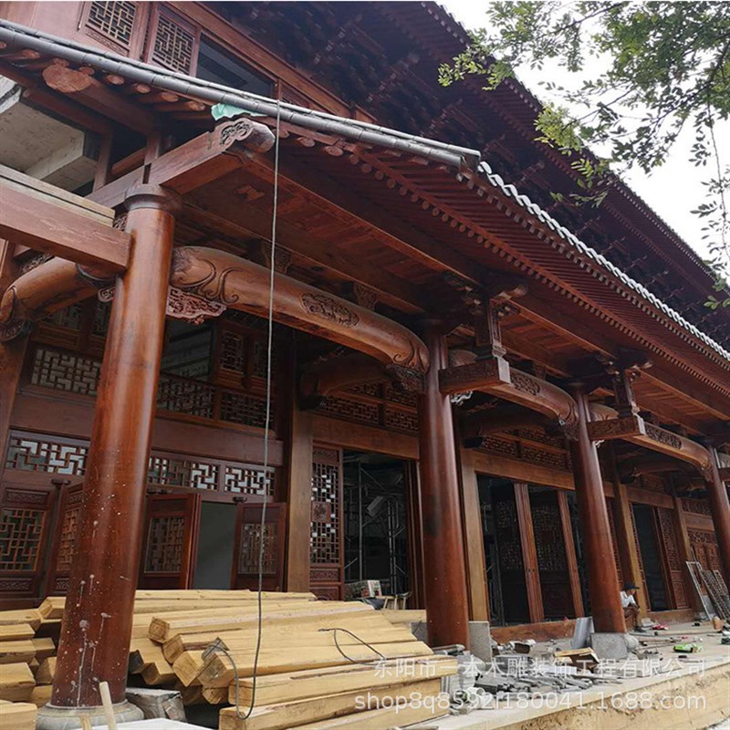 定制凉亭户外景观廊庭院别墅仿古木屋实木亭子古建文化长廊