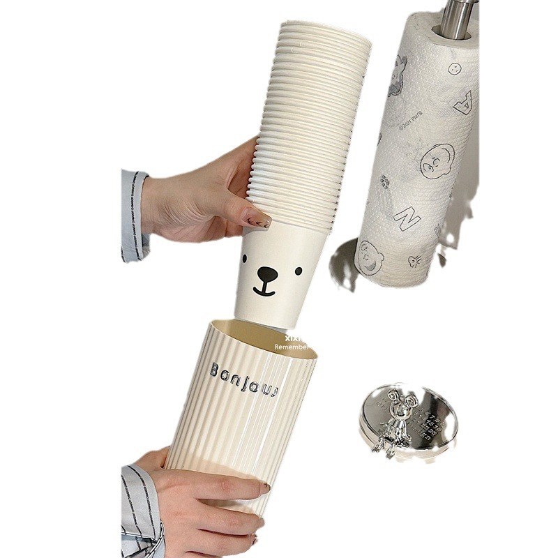 轻奢风纸杯取杯器纸杯落杯器饮水机收纳一次性杯子置物架纸杯架子