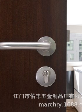 304不锈钢双弯拉手 牛角门把手 房间门锁 欧标5572锁体防火门锁