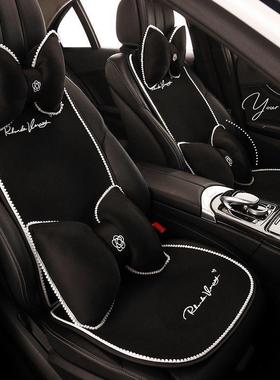 新款汽车坐垫冬垫季用女车内座通半包舒士适蕾丝网红小车92489垫